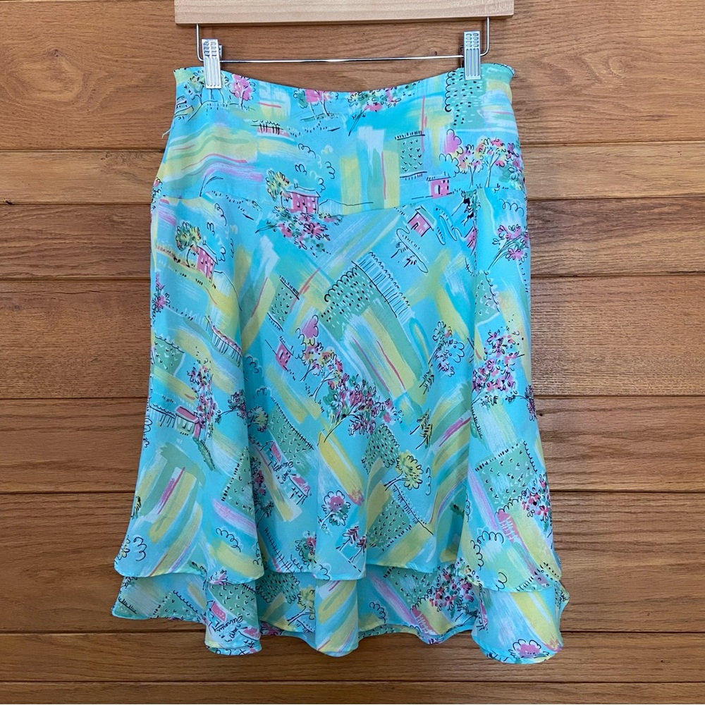 Vintage 90s Y2K Pierre Cardin city village floral print skirt